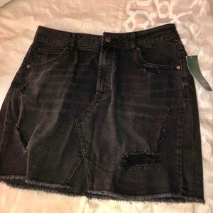 black jean skirt